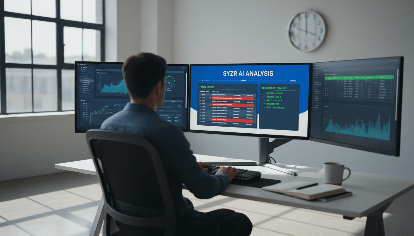 Syzr AI analyst quickly generating return analysis and recommendations
