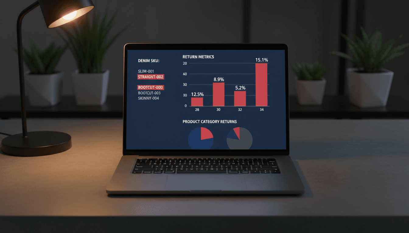 Syzr AI dashboard showing SKU-level return data and size breakdowns