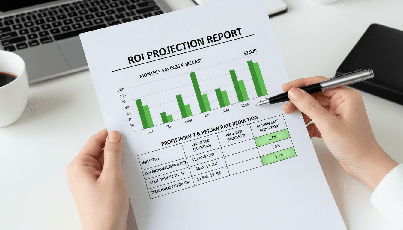 Syzr ROI projection showing potential monthly savings from return reduction