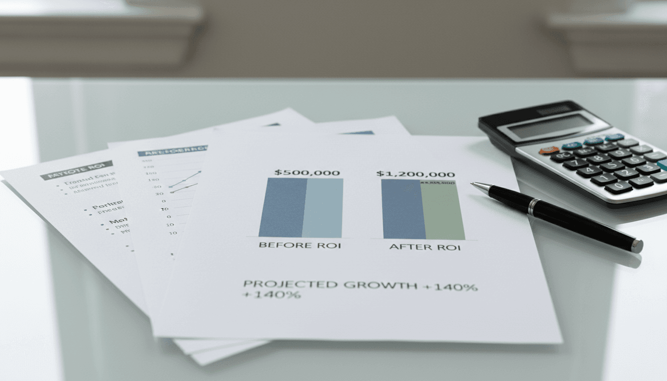 Financial ROI projections and savings calculations